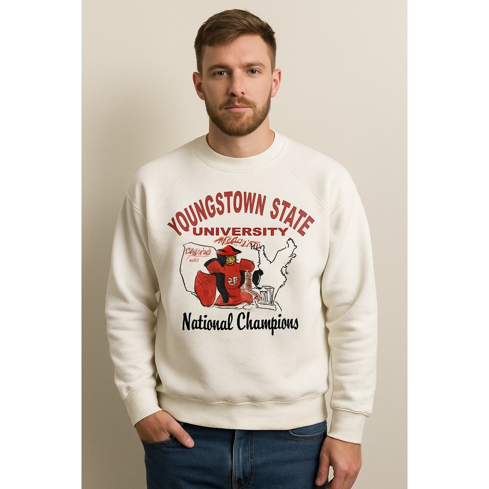 Vtg 90's Rare Youngstown State University Penguins 1991 Champs Sweatshirt